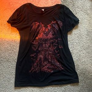 VampireFreaks metal bat gothic castle red black shirt VampFreaks XXL